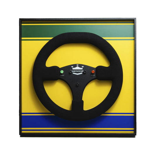 Ayrton Senna 1989 McLaren MP4/5 Steering Wheel 3D Wall Art (Helmet Livery)
