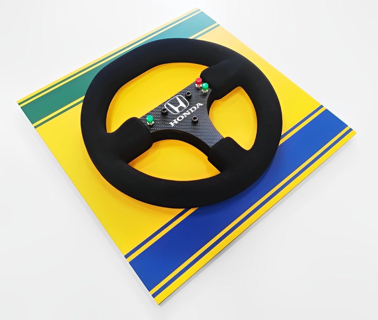 Ayrton Senna 1990 McLaren MP4/5B Steering Wheel 3D Wall Art (Helmet) - Brazilian Shop