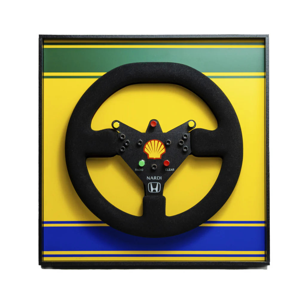 Ayrton Senna 1992 McLaren MP4/7 Steering Wheel 3D Wall Art (Helmet Livery)