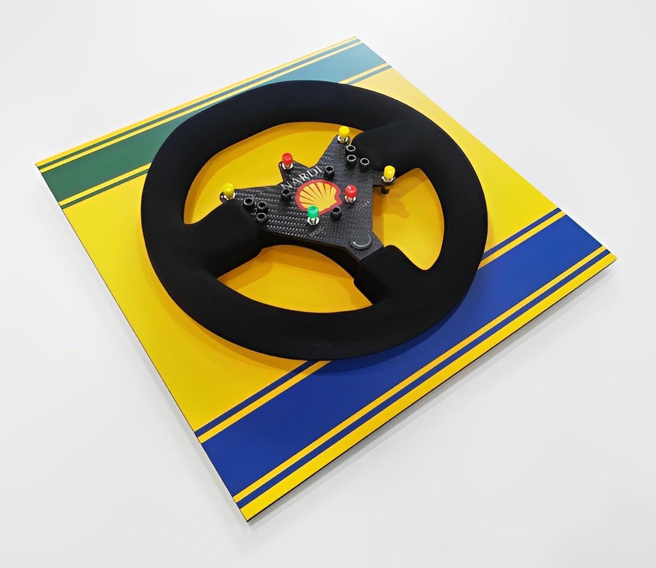 Ayrton Senna 1993 McLaren MP4/8 Steering Wheel 3D Wall Art (Helmet) - Brazilian Shop