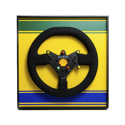 Ayrton Senna 1993 McLaren MP4/8 Steering Wheel 3D Wall Art (Helmet Livery)