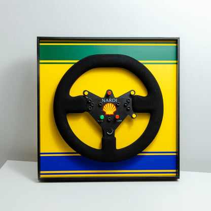 Ayrton Senna 1993 McLaren MP4/8 Steering Wheel 3D Wall Art (Helmet Livery)