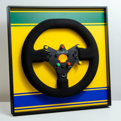 Ayrton Senna 1993 McLaren MP4/8 Steering Wheel 3D Wall Art (Helmet Livery)