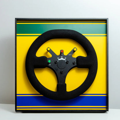 Ayrton Senna 1994 Williams FW16 Steering Wheel 3D Wall Art (Helmet Livery)