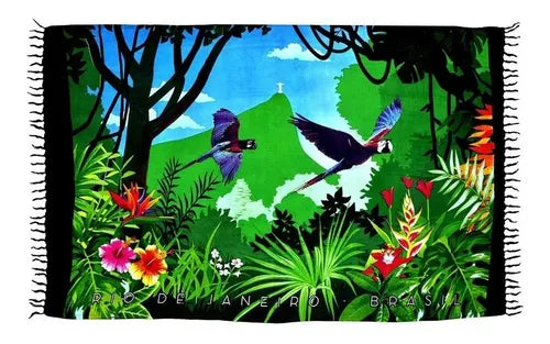 Canga Rio de Janeiro Macaws - Brazilian Beach Towel
