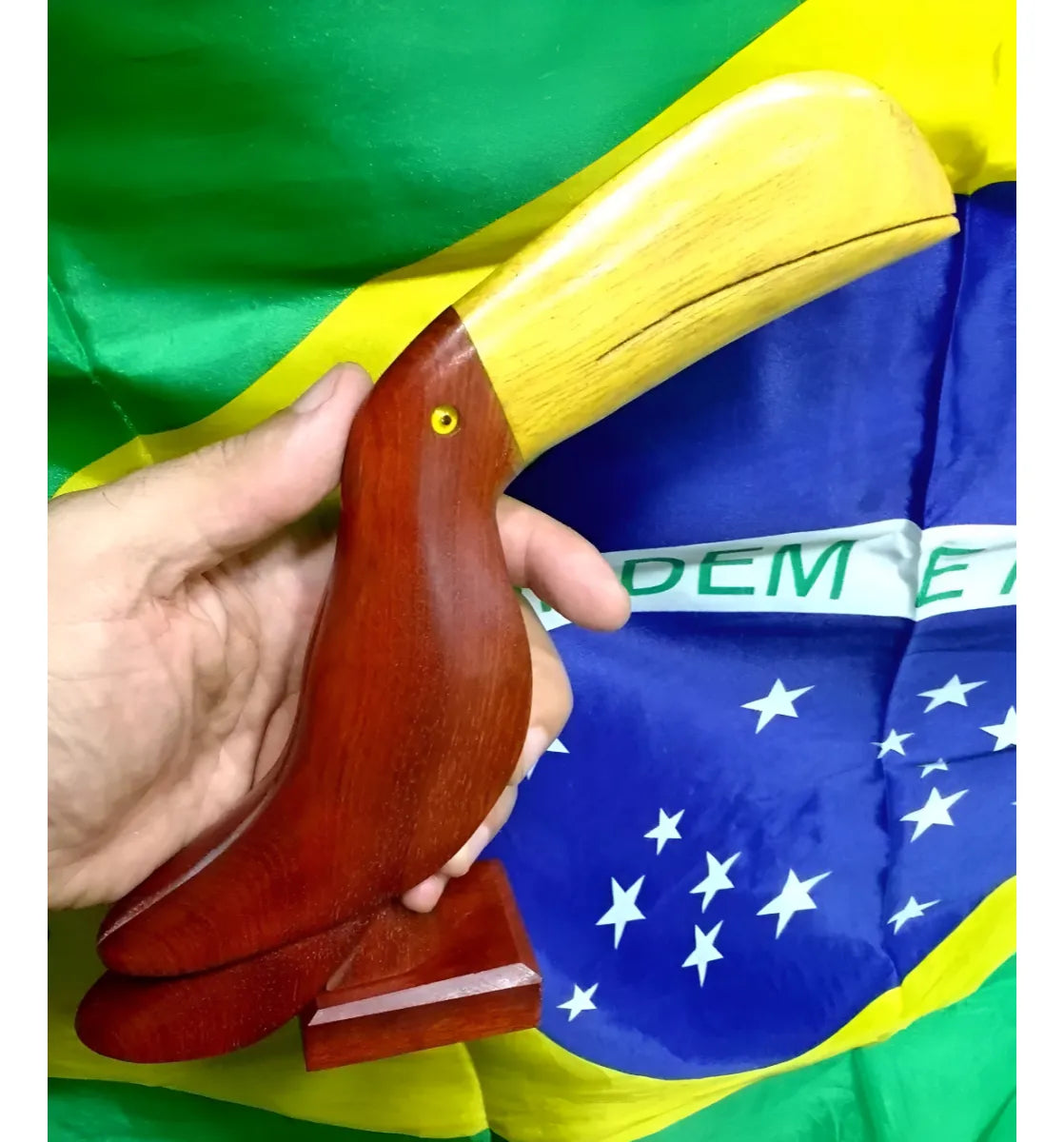 Handcrafted 22cm Wooden Toucan – Sustainable Brazilwood