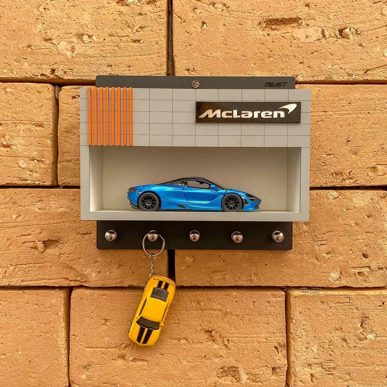 McLaren Wall Key Hook Rack For Model Cars - Exclusive Handmade Item - Brazilian Shop