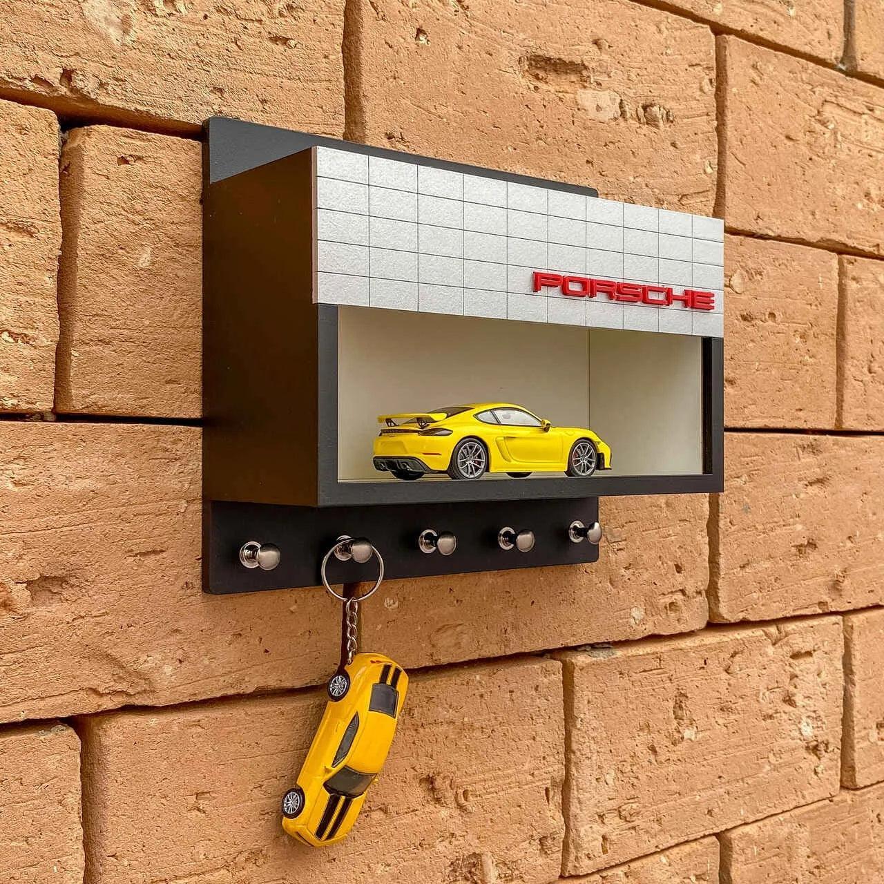 Porsche Wall Key Hook Rack For Model Cars - Exclusive Handmade Item - Brazilian Shop
