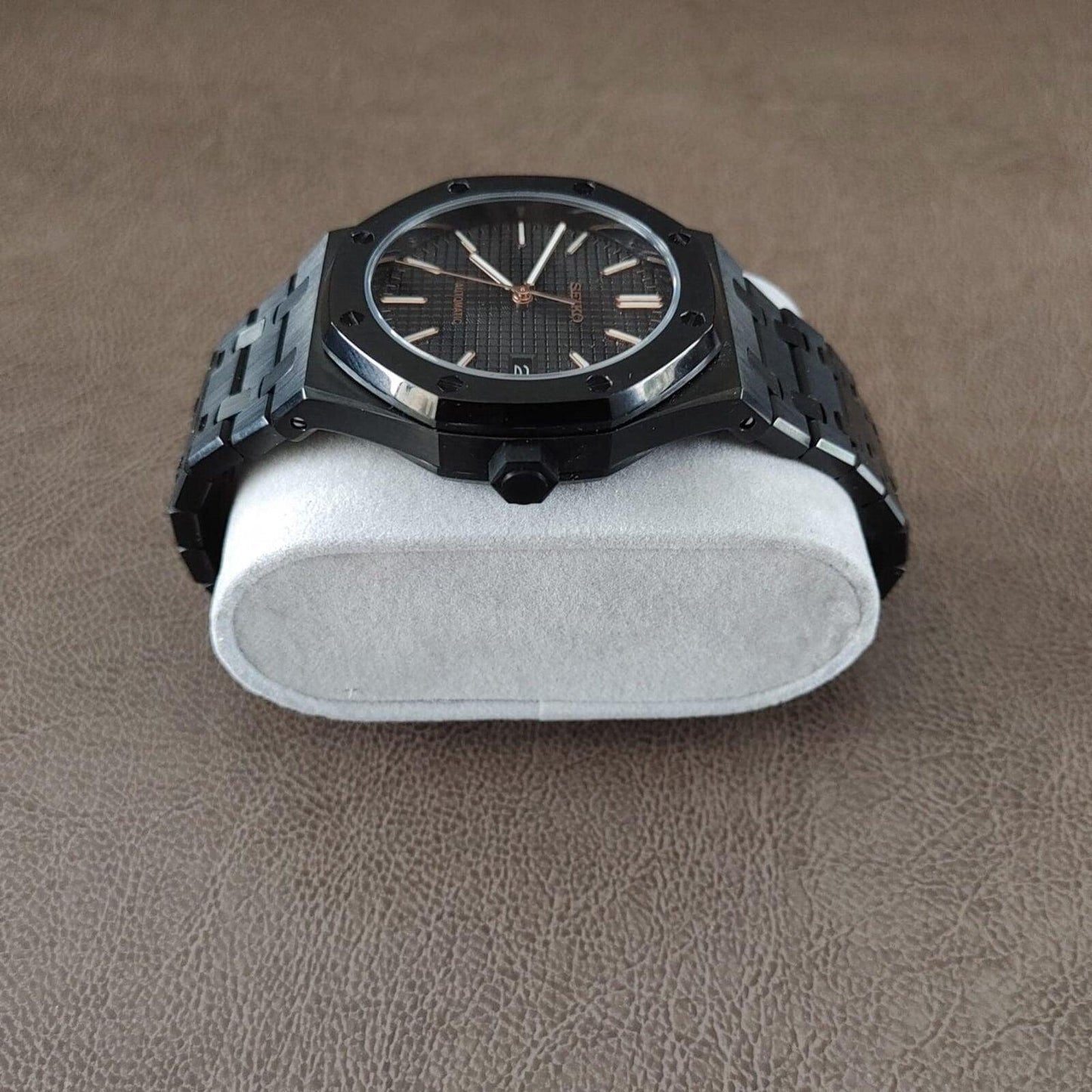 Seiko NH35 Royal Oak 41mm Black And Rose Gold - Brazilian Shop