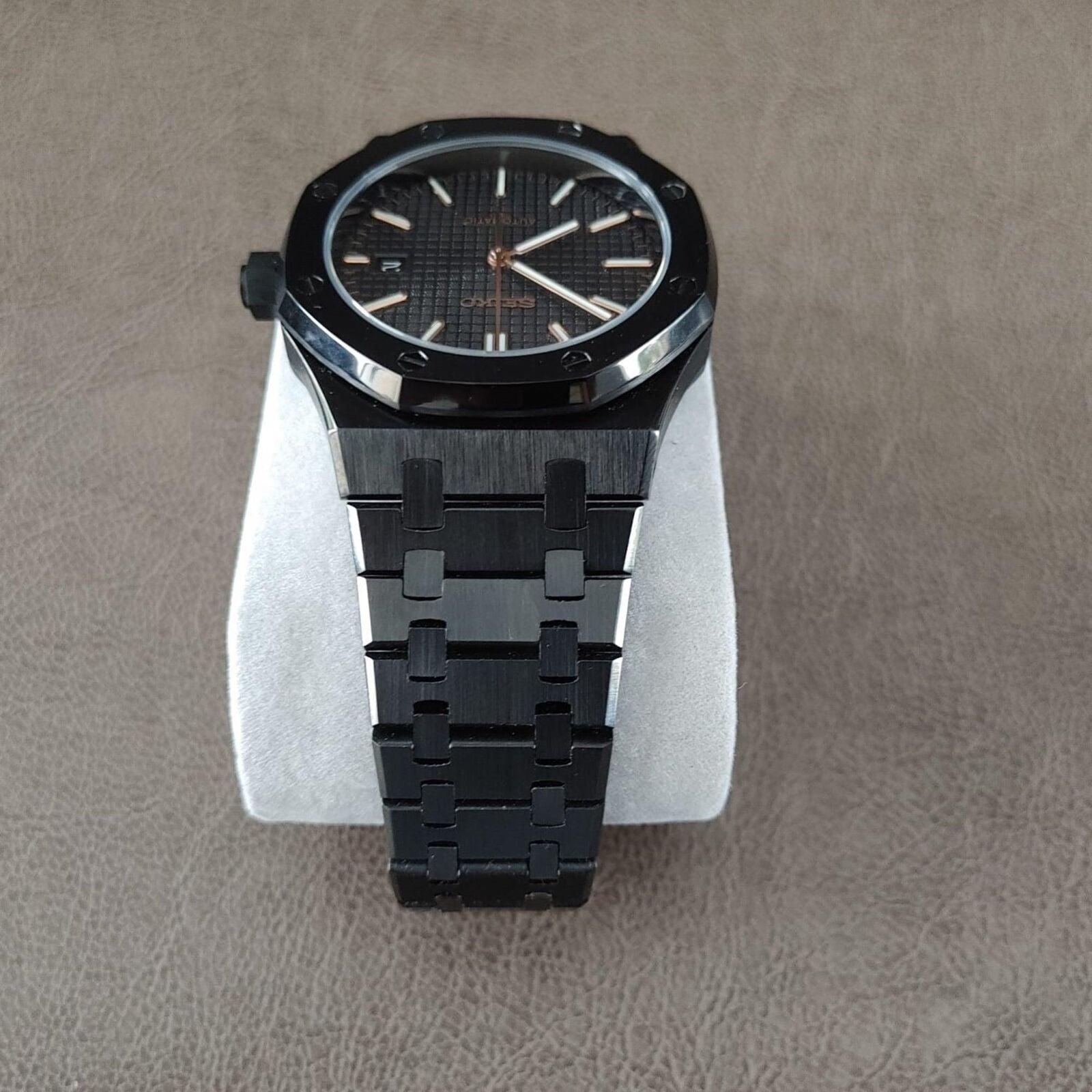 Seiko NH35 Royal Oak 41mm Black And Rose Gold - Brazilian Shop