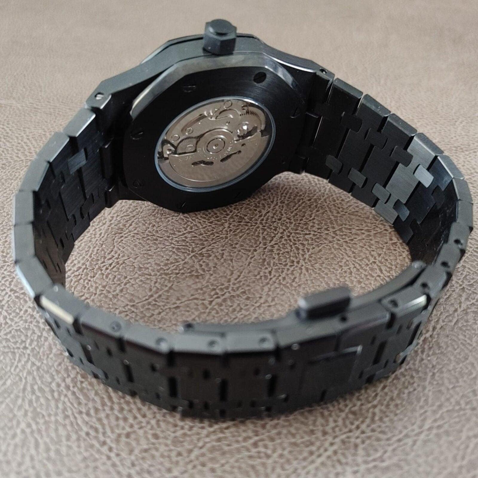 Seiko NH35 Royal Oak 41mm Black And Rose Gold - Brazilian Shop