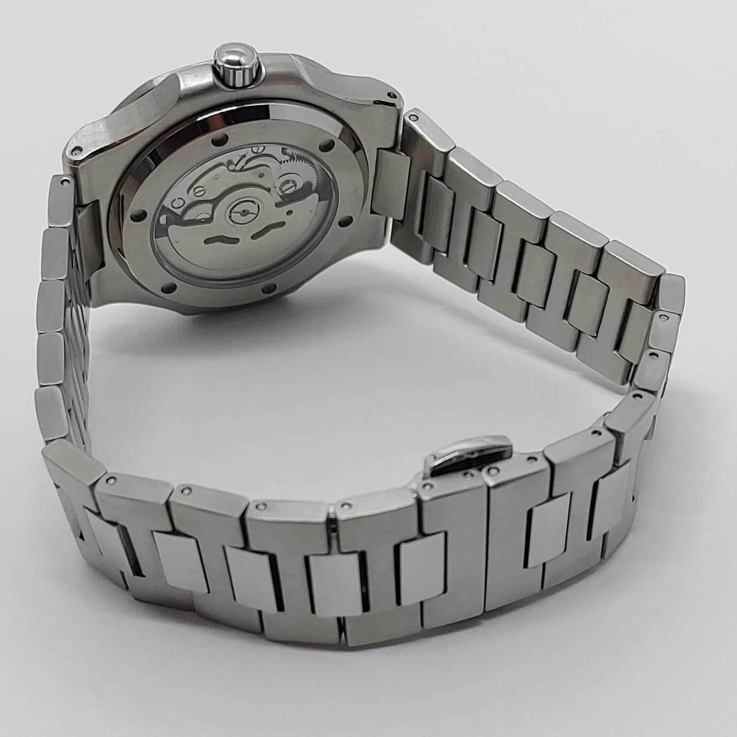 Seiko NH36 Day Date Nautilus 40mm Ice Blue Arabic Dial - Brazilian Shop