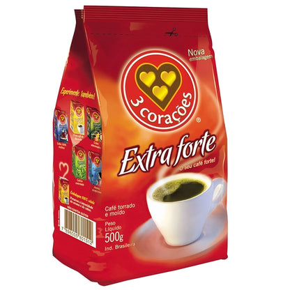 3 Coracoes Extra Strong Coffee 17.64 oz (Pack of 2)