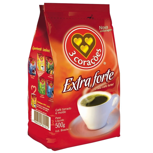 Café extra fuerte 3 Coracoes 17,64 oz (paquete de 2)