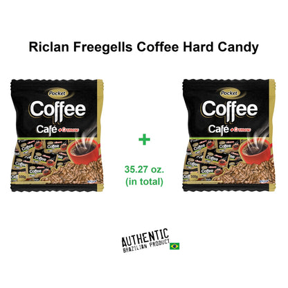 Riclan Freegells Pocket Creamy Coffee Hard Candy 1kg (pacote com 2)