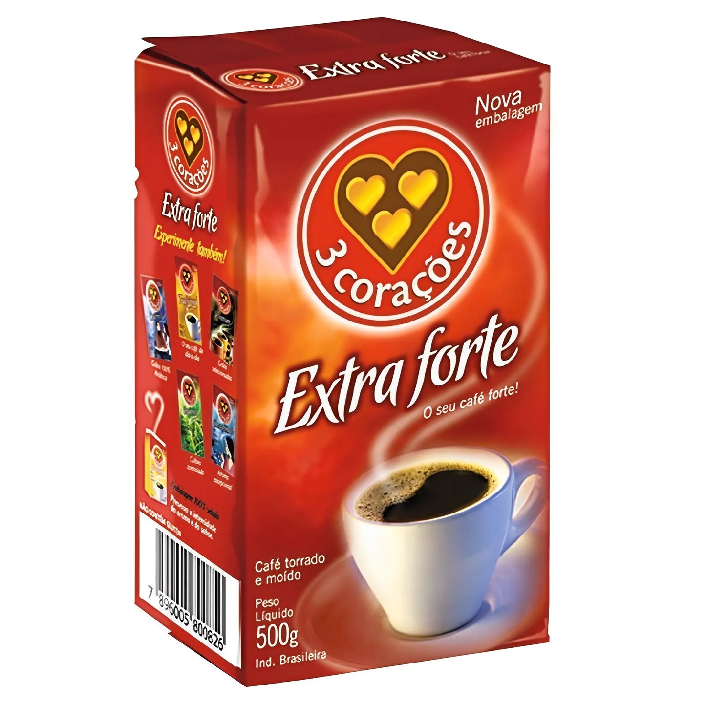 3 Coracoes Extra Strong Coffee Vacuum Sealed 17.64 oz (Pack of 2)