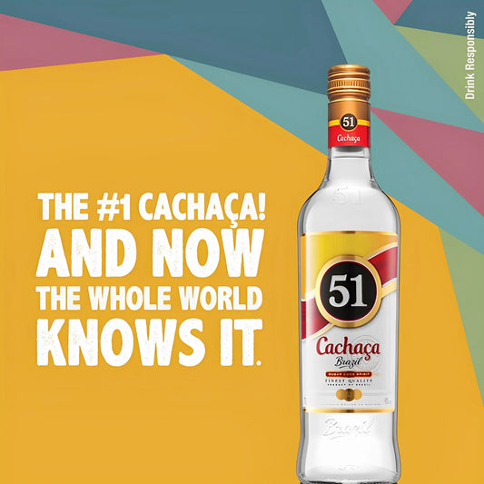 Modelo 51 Export 700 ml 38 % vol. (38 % de alcohol) | Auténtica cachaça brasileña | Máxima calidad
