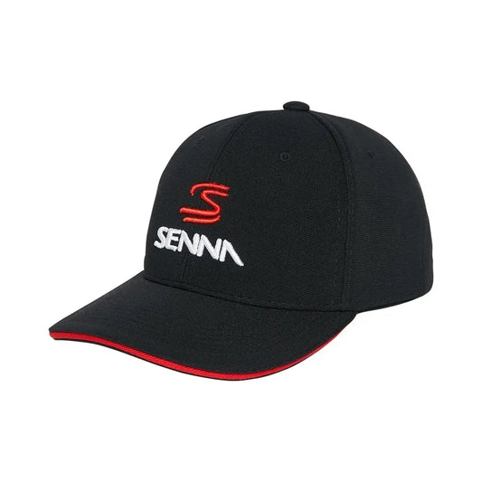 Boné Ayrton Senna Logo Preto Autêntico - Item Oficial