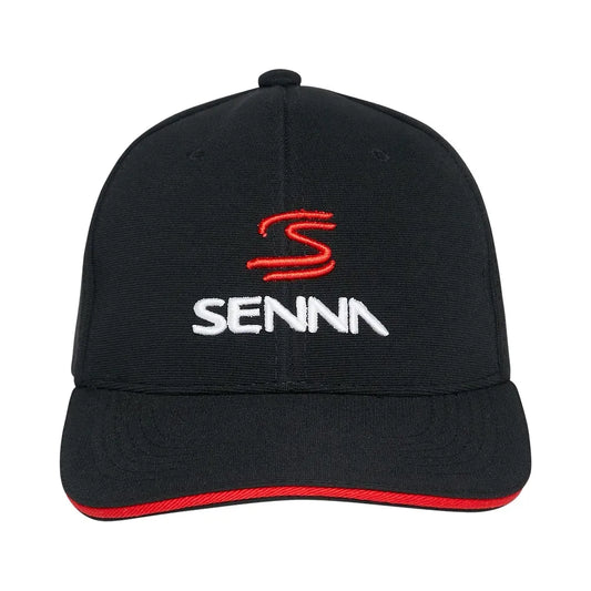 Boné Ayrton Senna Logo Preto Autêntico - Item Oficial