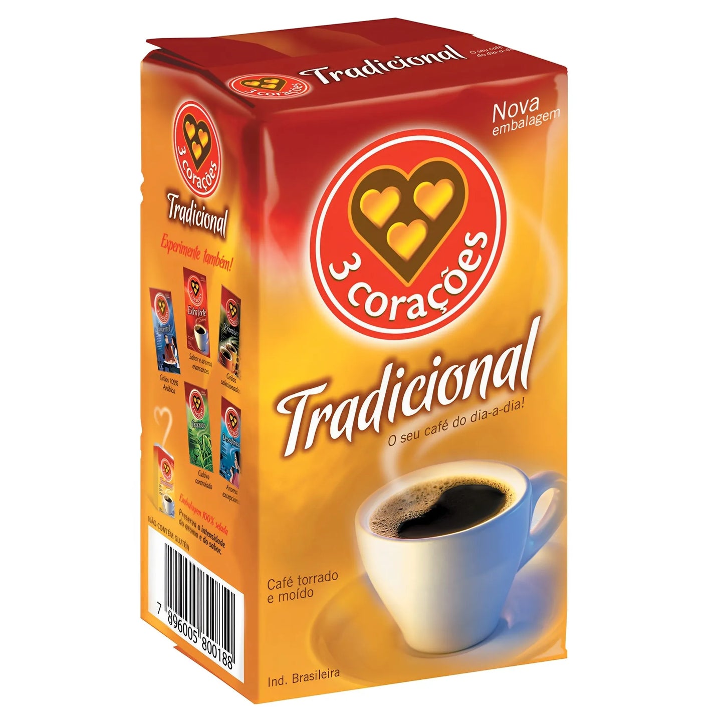 3 Coracoes Traditional Coffee Selado a Vácuo 17,64 oz (Pacote com 2)