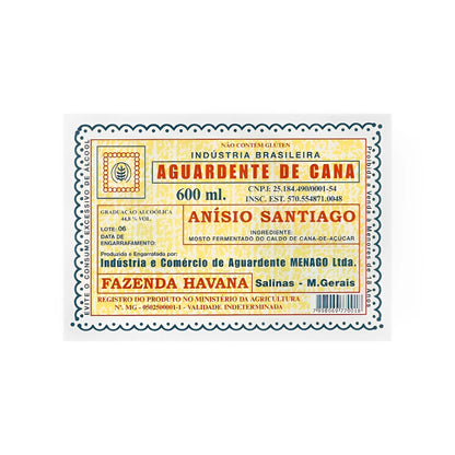 Cachaça Anísio Santiago 600ml 47%vol. (ABV 47%) - Edição Especial do Alambique Havana