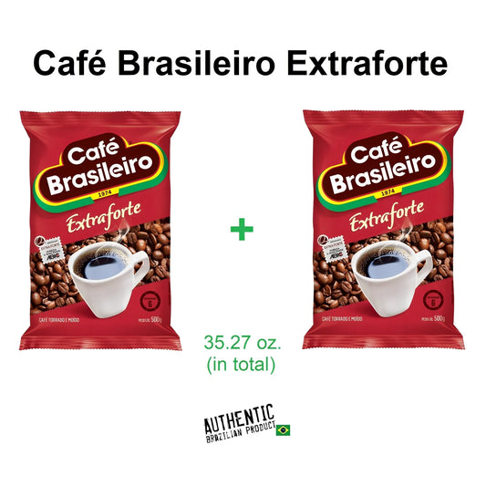 Café Brasileiro Extra Fuerte 17,64 oz (Paquete de 2) - Café Brasileño
