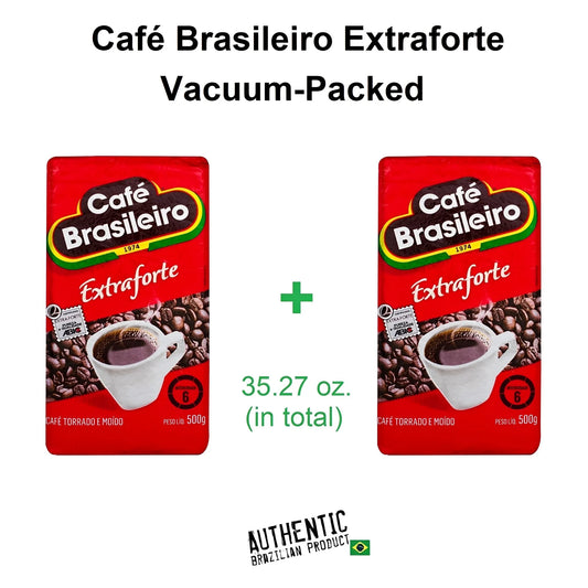 Café Brasileiro Extra Fuerte – Café envasado al vacío 17.64 oz (Paquete de 2)