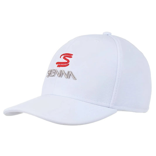 Boné Ayrton Senna Logo Branco Autêntico - Item Oficial