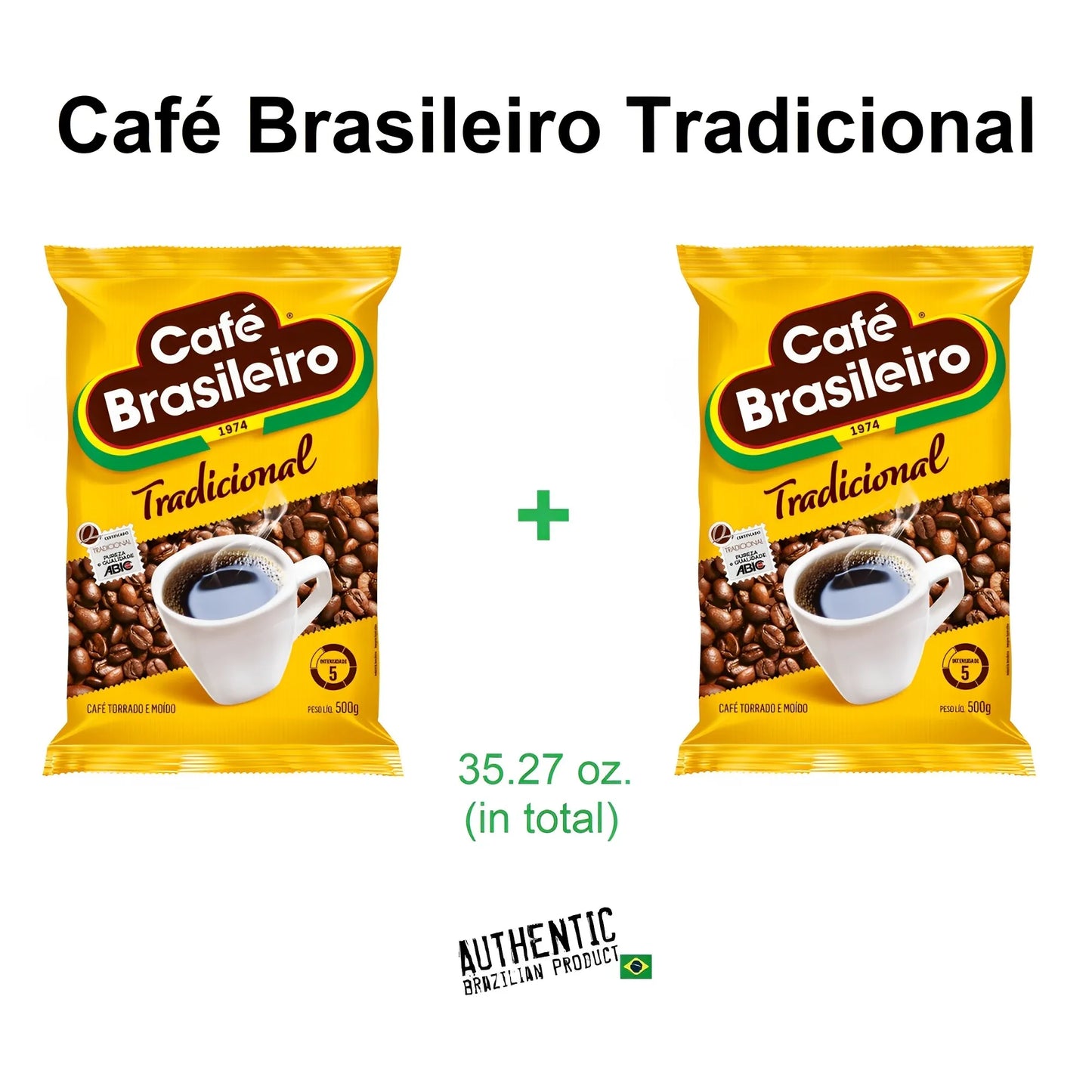 Cafe Brasileiro Traditional 17.64 oz (Pack of 2) - Authentic Brazilian Coffee