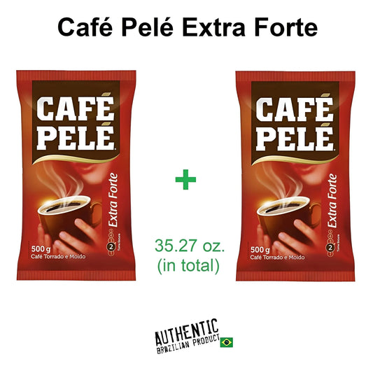 Café Pele Extra Fuerte 17,64 oz (Paquete de 2) - Café Brasileño