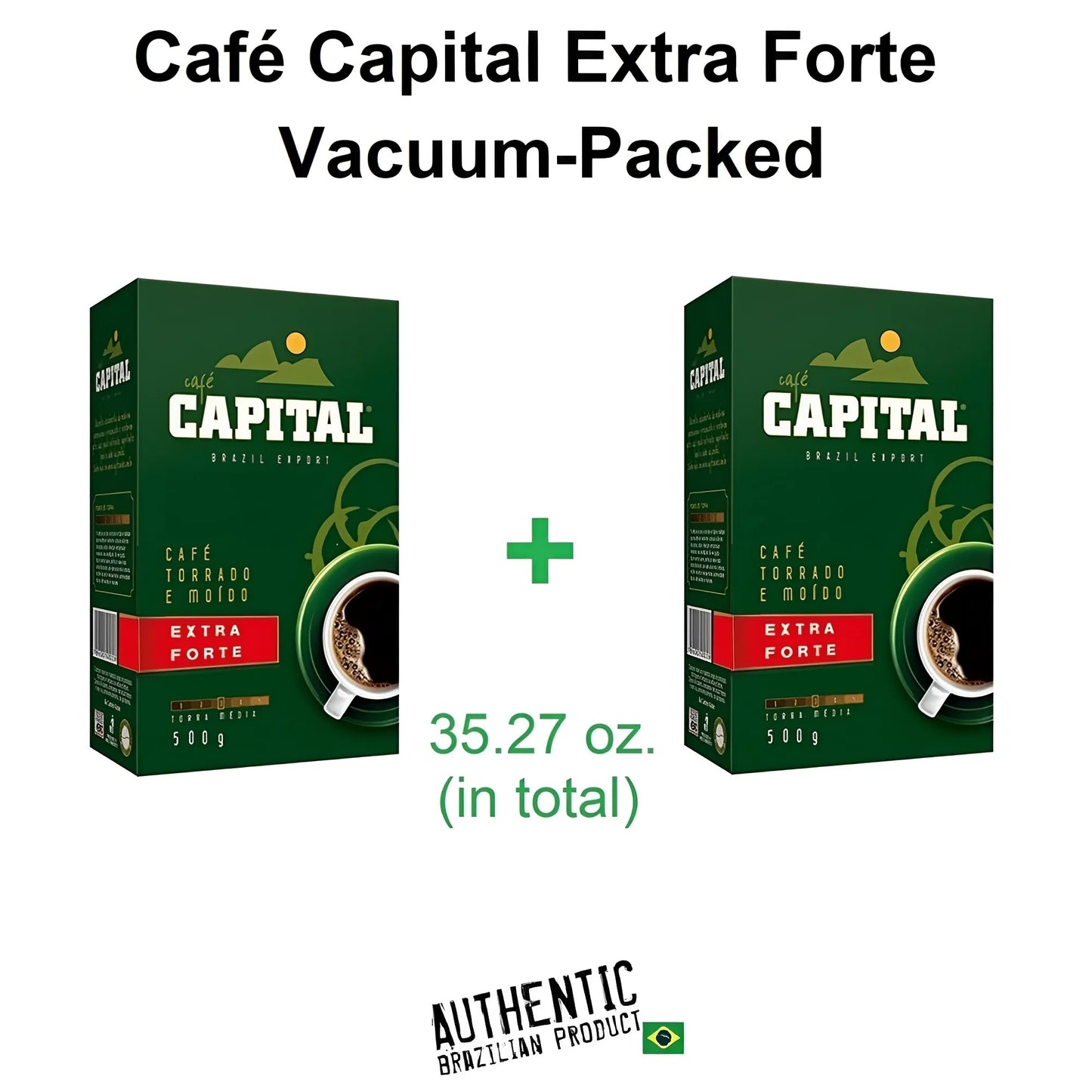 Capital Extra Strong Coffee Selado a Vácuo 17,64 oz (Pacote com 2)