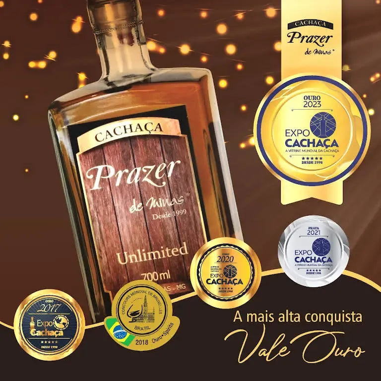Prazer de Minas Unlimited 700ml 39% vol. (ABV 39%) - Brazilian Premium Aged Cachaca