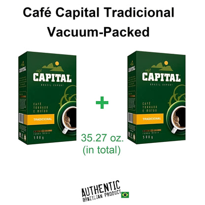 Café tradicional Capital envasado al vacío, 17,64 oz (paquete de 2)
