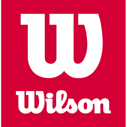 Red square with a large white stylized "W" above the white Wilson logo text.