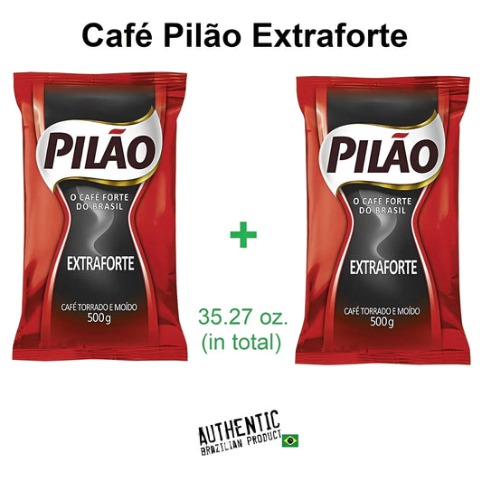 Café extra fuerte Pilao 17,64 oz (paquete de 2)