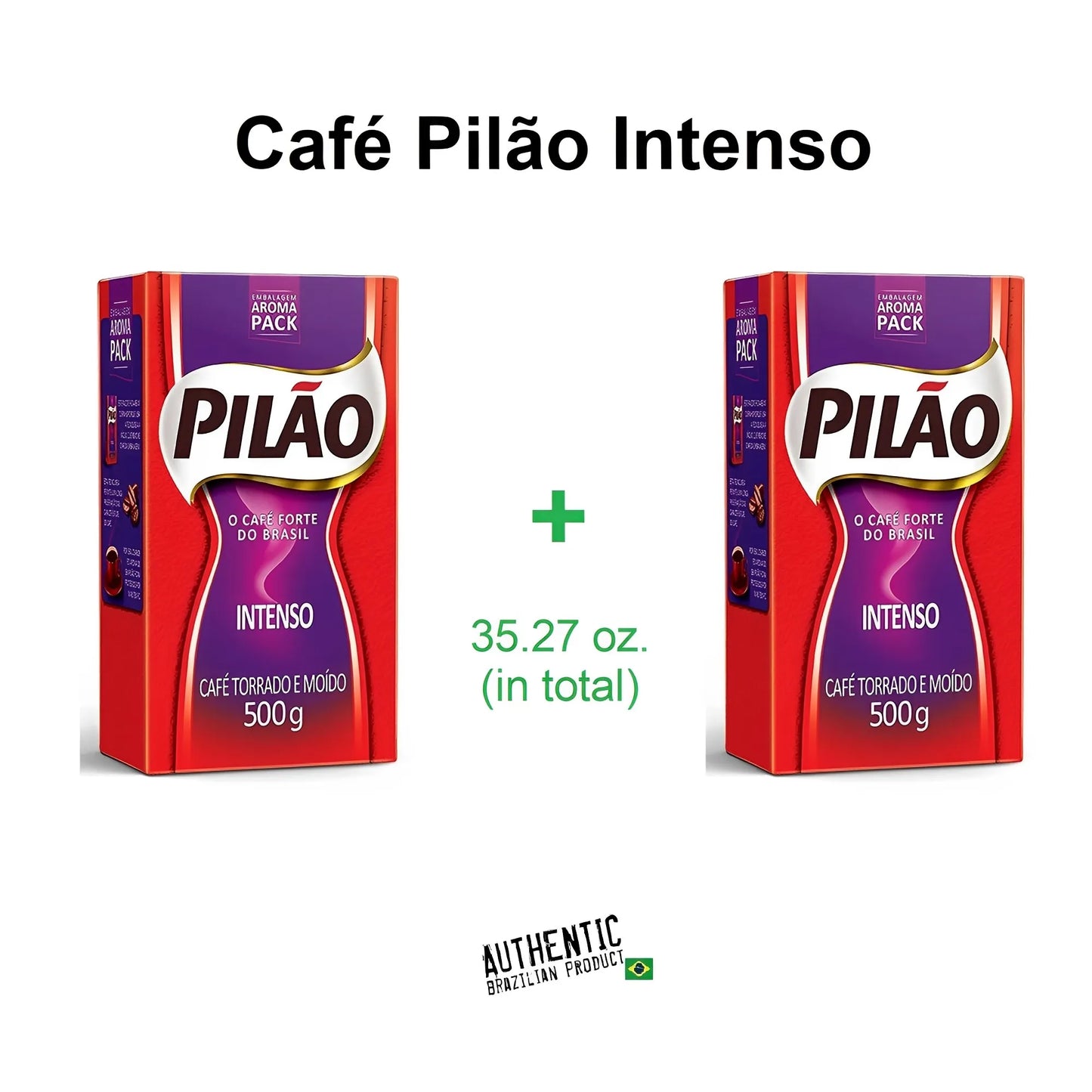 Pilao Intense Coffee Selado a Vácuo 17,64 oz (Pacote com 2)
