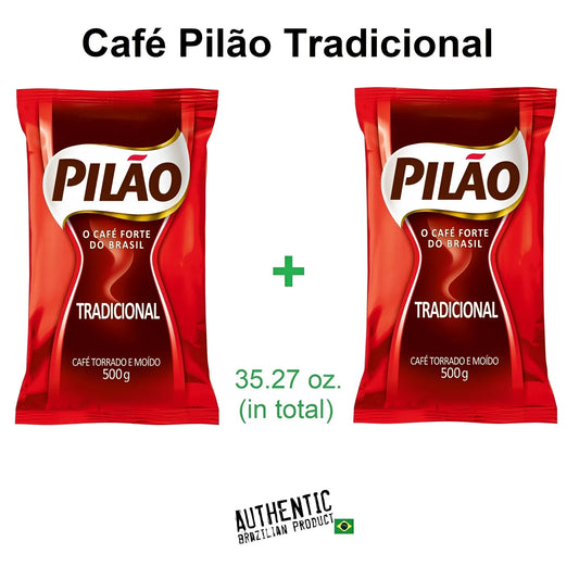 Café tradicional Pilao 17,64 oz (paquete de 2)
