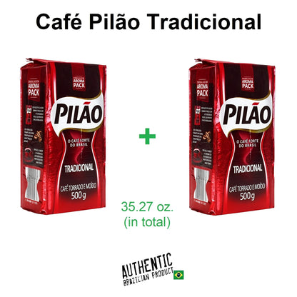 Pilao Traditional Coffee Vacuum-Sealed 17.64 oz (Pack of 2)