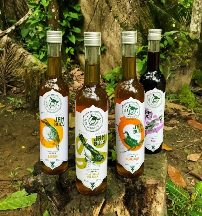 Kit Cachaca Jambucy 500ml 28% vol. (ABV 28%) | Acai | Cupuacu | Bacuri | Brazil Nut