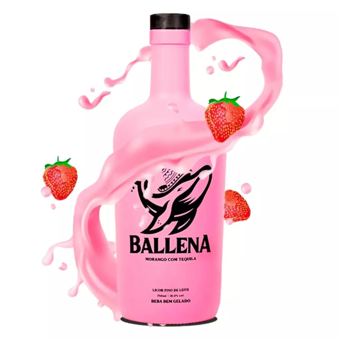 Licor de Crema de Fresa Ballena con Tequila 750 ml 16% vol. (ABV 16%)