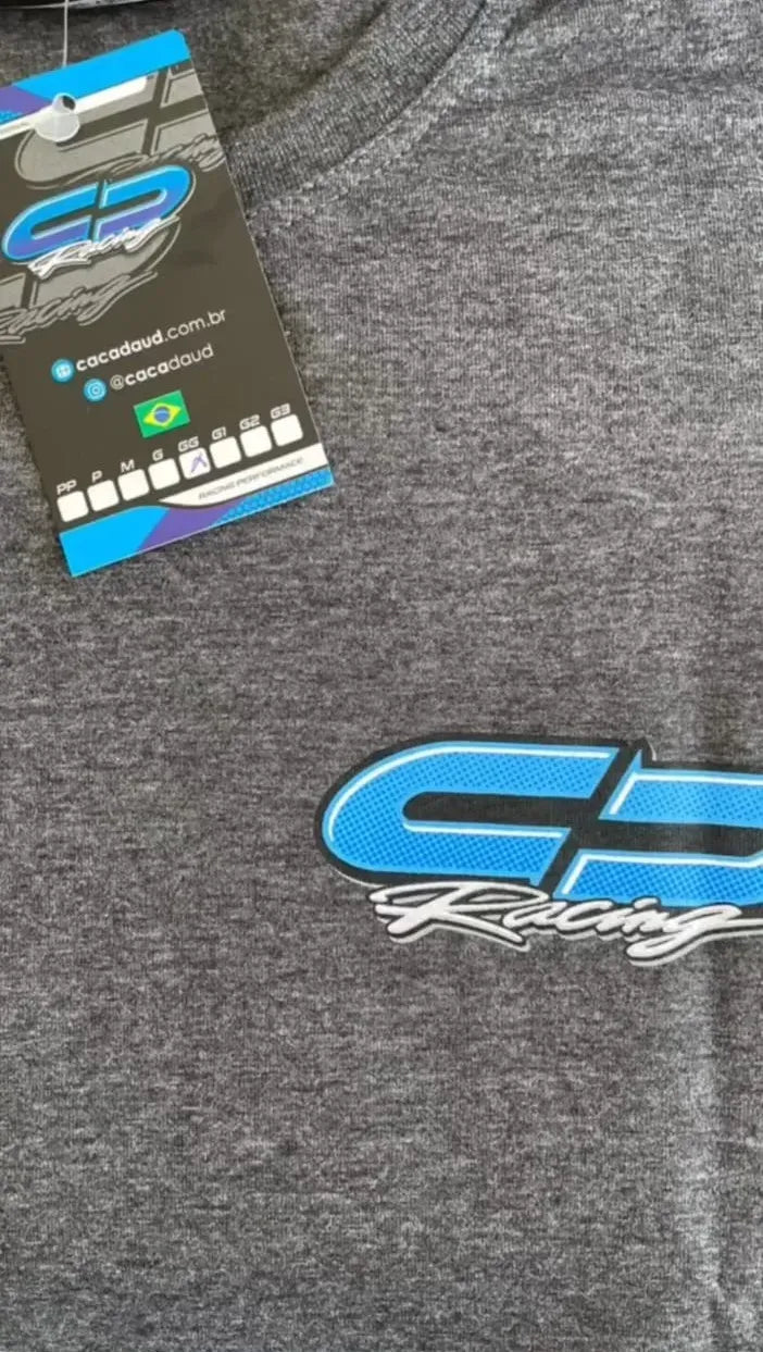 Gray Caca Daud Cobalt World Record T-shirt with blue and white logo detail on chest and attached tag.