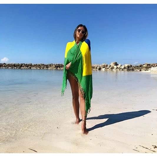 Canga Bandeira do Brasil - Toalha de Praia Brasileira