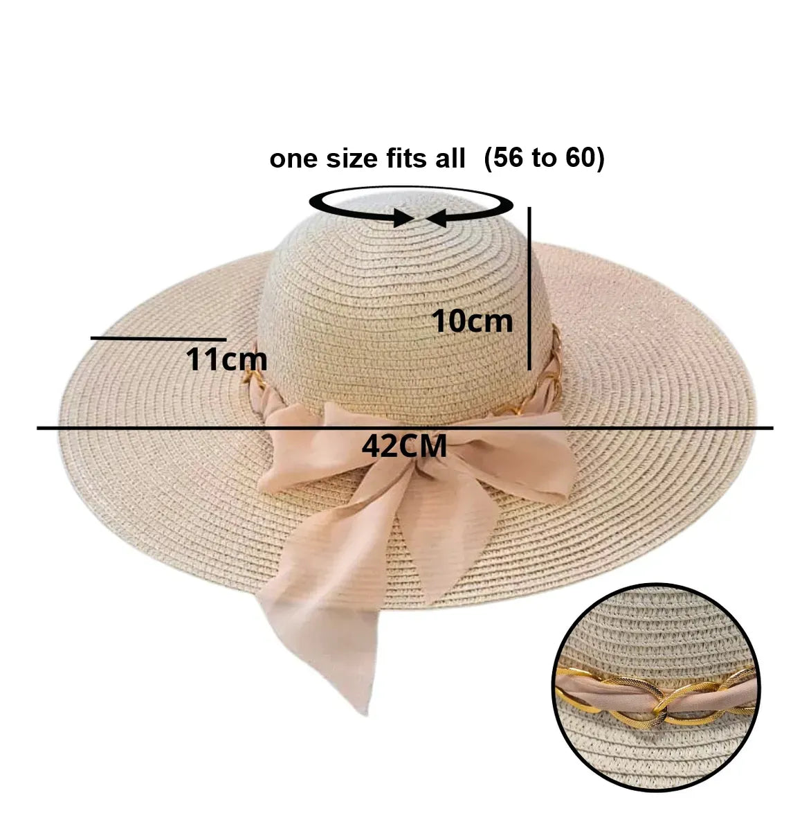 Chic Off White Straw Beach Hat for Women – Summer Luxury Style