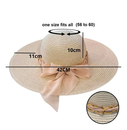 Chic Off White Straw Beach Hat for Women – Summer Luxury Style