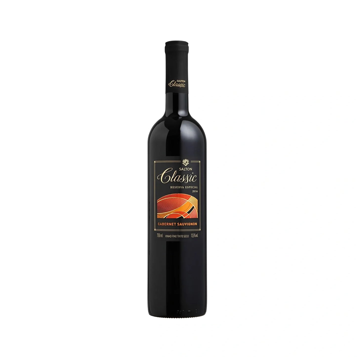 Salton Classic Cabernet Sauvignon dry red wine bottle with black and orange label, 750ml.