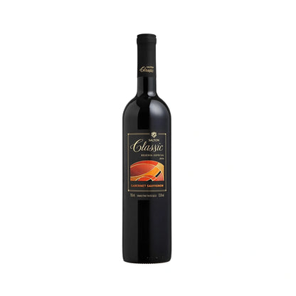 Salton Classic Cabernet Sauvignon dry red wine bottle with black and orange label, 750ml.