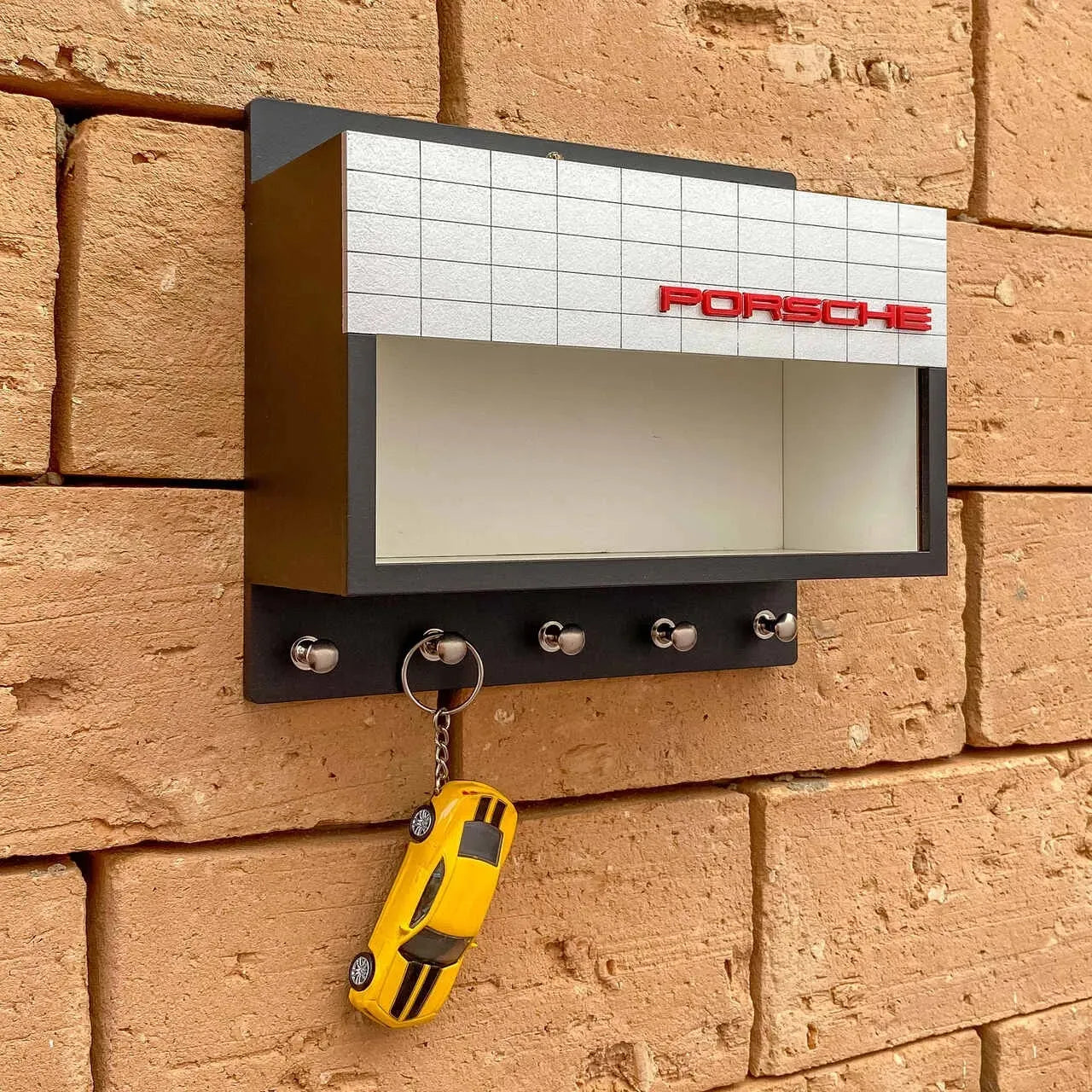 Porsche Wall Key Hook Rack - Scale Model Car Display Case