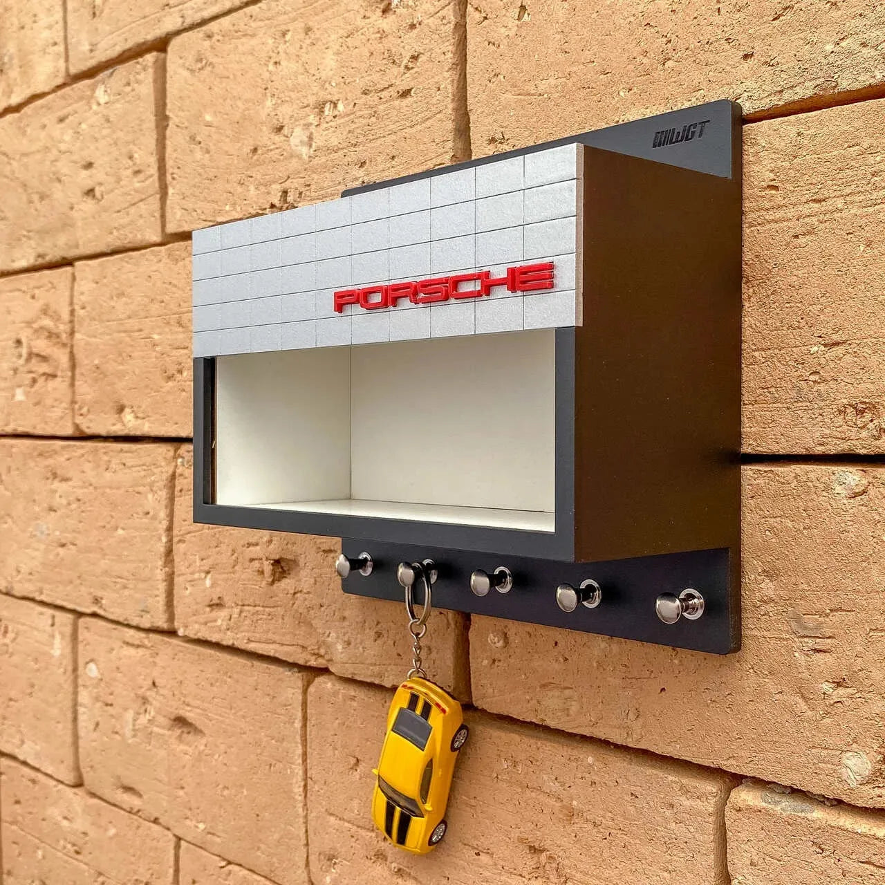 Porsche Wall Key Hook Rack - Scale Model Car Display Case