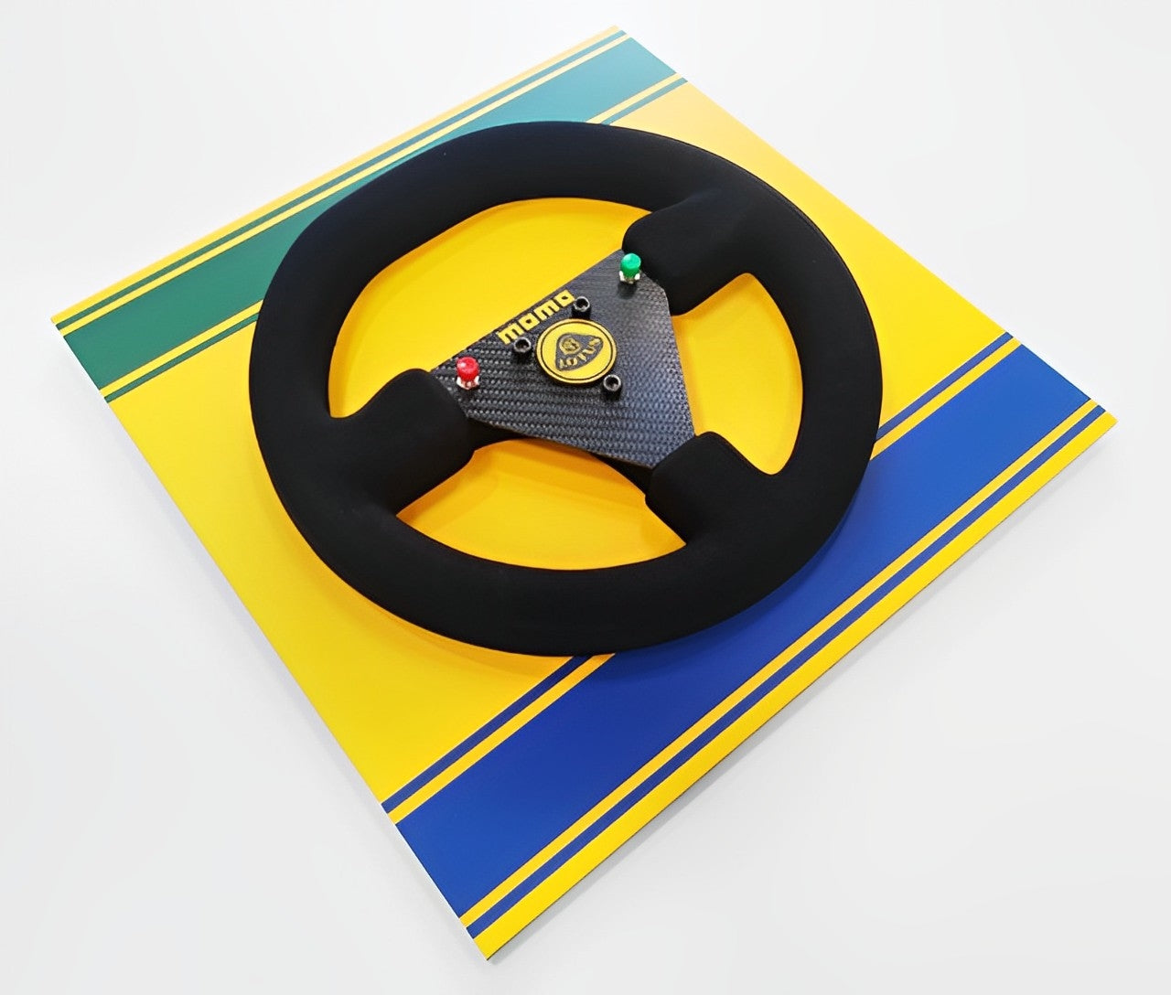Ayrton Senna 1987 Lotus 99T Steering Wheel 3D Wall Art - Helmet Theme
