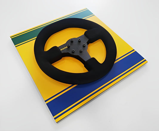 Ayrton Senna 1984 Toleman TG184 Steering Wheel 3D Wall Art - Helmet Theme
